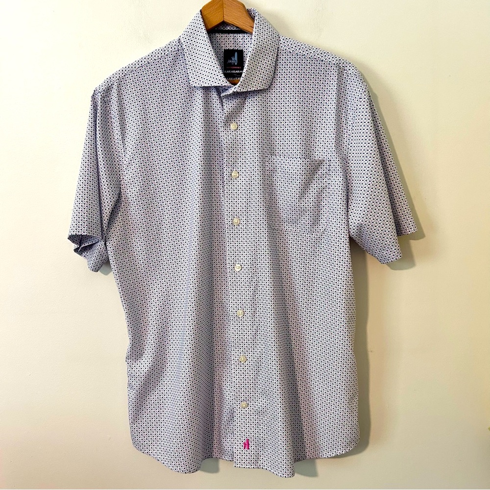 johnnie-O Blue and White Casual Button Down Shirt
